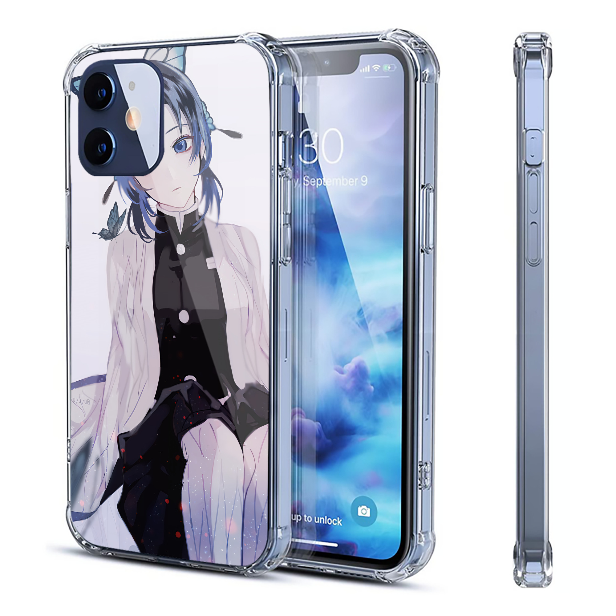 （画像用） 鬼滅の刃（きめつのやいば）蟲柱-胡蝶 しのぶ／こちょう しのぶ Kochou Shinobu 【iPhone 12シリーズ対応】透明スマホケース（クリアソフトケース）